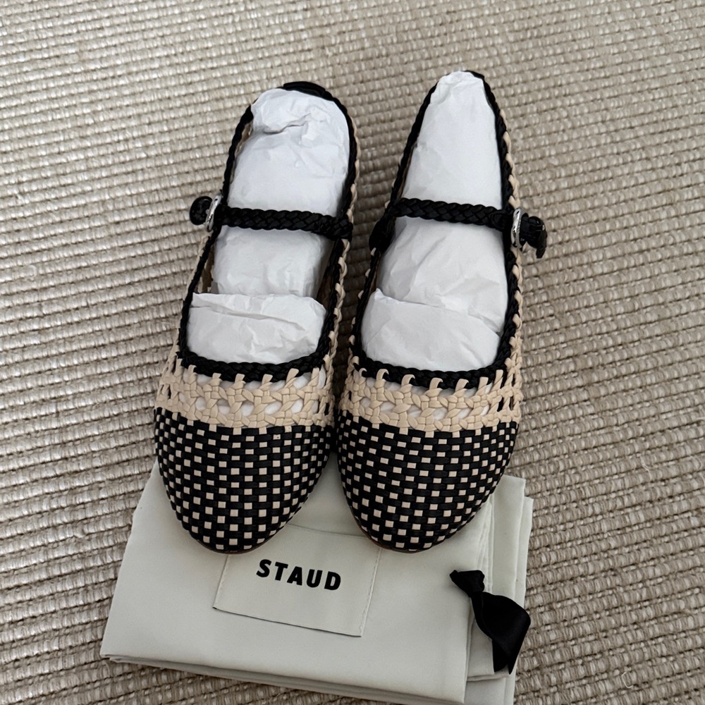 STAUD Nell Crochet Ballet Flats